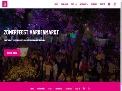 2025 2026 25 30 augustus dinsdag foto gorinchem hom informatie programma s sponsor ticket tm varkenmarkt zomerfeest zondag