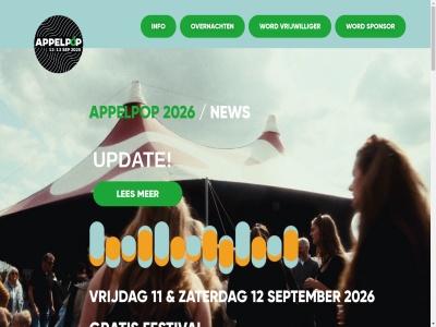 02 03 0344 11 12 13 202 2025 2026 25 398 4000 664998 aj appelpop bee by contact eerst facebok festival follow gratis hom hoogt info info@appelpop.nl instagram interactiv laatst les meld muziekstad new nieuw nieuwsbrief onz overnacht postbus privacy reglement schrijf september sponsor spotify stichting support tiel twitter updat us vriend vrijdag vrijwilliger websit word x zaterdag