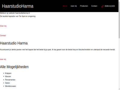 -412420 0599 10.00 12.00 13.00 14.00 17.30 20.00 2026 8.00 accentueert all apel best contact copyright dinsdag donderdag ga garant geslot haarstudio haarstudioharma haarstudioharma.nl harma hom informatie inhoud kapsalon kapsel kapster kleur kleurtechniek knip knipp leukst maandag mogelijk nem nieuwst omgev openingstijd past pernament product punt sta sterk styl ter trend uiteraard uur vrijdag websit welkom wenkbrouw woensdag zaterdag zondag