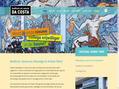 -6125946 00 020 1 13 1903 200 4 50 a aangepast amsterdam bad badhuis beid bezoek breng brengt contact costa costakad da daarom dam direct douch douche/bad echt eenvoud eig enig faciliteit gebruik gerund geschiedenis goed grag hel hom hotst info@badhuisdacosta.eu kom kost lag langer mak massag massageruimt momentel naast nederland nieuwtjes onz openingstijd opgericht plek prijz sauna search sind sociaal spot stadsgenot stichting vanaf vrijwilliger vrijwilligersfeest war warm we welkom west zien
