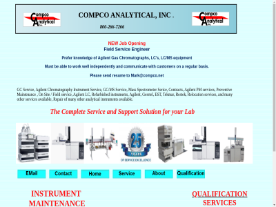 -266 -7266 800 a abl agilent analytical and are availabl basis be chromatograph chromatography communicat compco complet contract customer enginer equipment est field for gas gc gc/ms gerstel inc independently instrument iq job knowledg lab lc lc/ms maintenanc many mark@compco.net mas material must new on open oq other pleas pm prefer preventiv pv qual qualification refurbished regular relocation repair restek resum s send seric servic services sit solution spectrometer support tekmar the tim to well with work your