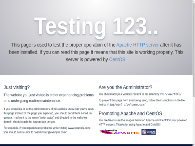 .. /etc/httpd/conf.d/welcome.conf /var/www/html /whois.html 123 add administrator after and apach appropriat are at being ben by can centos content directed directory domain e e-mail either ever exampl example.com expected experienc experienced fil find follow for from general has http if important installed instead instruction it just know let lik mail maintenanc mean nam not operation or owner pag person powered prevent problem project promot proper properly reach read routin s sen send sent server should sit test testing that the them this to undergo used ve visit visited webmaster webmaster@example.com websit whil whois working would www.example.com www.internic.net www.internic.net/whois.html you your