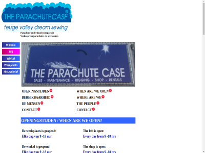 +31 11c 1928 2038 2u 31 323 55 61342785 7395 aalmoes accessoires airport are bank bereik btw closed contact email fax geopend geslot iban info@parachutecase.nl j kvk mens nieuwsbrief nl nl13rabo0191950017 nl854304319b01 open openingstijd pa parachutes peopl rabo ren rigger senior sit swift/bic telefon teug the twello utrecht vat verkop we websit welkom werkplat when wher wij winkel www.parachutecase.nl zand