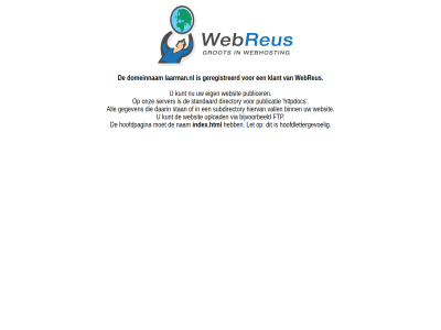 all bijvoorbeeld binn daarin directory domeinnam eig ftp gegeven geregistreerd hiervan hoofdlettergevoel hoofdpagina httpdoc index.html klant kunt laarman.nl let nam onz publicatie publicer server stan standaard subdirectory upload vall via webreus websit