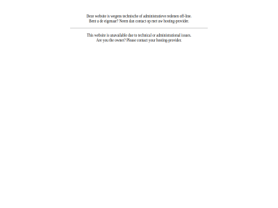 administratiev administrational are bent contact domein due eigenar hosting hosting-provider issues lin nem off off-lin or owner pleas provider reden technical technisch the this to unavailabl websit wegen you your