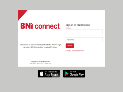 2018 a all an bni browser busines chapter connect copyright for forgot global join local media member network onlin only participat password platform pleas policy privacy reserved right sign sign-in social term to use usernam username/password