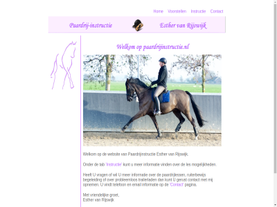 2024 algemen begeleid contact email esther gerust groet hom informatie instructie kunt les mogelijk opnem paardrijinstructie paardrijless pagina probleemlos rijswijk ruiterbewijs tab telefon trailerlad vind vindt voorstell voorwaard vrag vriendelijk websit welkom