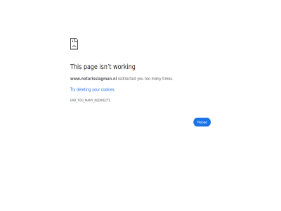 cookies delet err isn many pag redirect redirected reload t this times too try working www.notarisslagman.nl you your