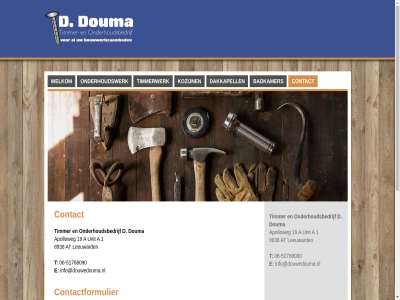 -51768090 06 1 19 8938 a apolloweg at badkamer bericht contact contactformulier d dakkapell douma e e-mailadres info@douwedouma.nl kozijn leeuward mailadres nam onderhoud onderhoudsbedrijf onderhoudswerk t timmer timmerman timmerwerk unit webslim welkom