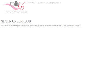 bedankt beschik binnenkort gan geduld huidverzorg inhoud mak make-up momentel natuurzuiver onderhoud overslan sit studio36 up websit wegen wer