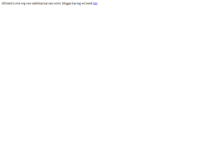 allunited even inlogg onderhoud onz server sted weg wel