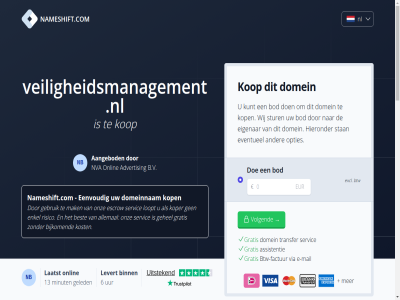 13 2004 2026 2288aa 24 6 88910652 aangebod aankoopprijs accepteert advertis allemal assistentie aud b.v bedraagt benodigd bent best betaalmethod betaalt bezit bijkom binn bod breng btw btw-factur cad chf commissie currency czk dienst direct direct-kop dkk doe domainexpert domein domeineigendom domeinnam doorlooptijd duurt e e-mail eenvoud eigenar enig enkel escrow eur eventueel excl extra factur gat gbp gebeurt gebruik gegeven gehel geinteresseerd geled gemiddeld gratis hieronder hkd hoelang huf jpy jullie kop koper kost kunt kvk laatst languag levert loopt mail mak menu minut mogelijk nameshift.com nauw nb nederland nl nl864820458b01 nok nva nzd onlin onz open opties overdracht overdrag overeengekom pln prijs reken rijswijk risico ron sam sek servic sgd sinc slecht snel stan steenplaetsstrat stur transfer uiteraard usd uur veelgesteld veilig veiligheidsmanagement.nl verkoper verkrijg via volgend voordat vrag welk werk wij wilt zar zodat zorg