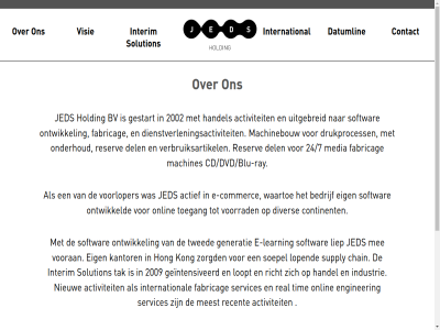 2002 2009 24/7 achter actief activiteit alvoren automatiseringsproject bedrijf bedrijv beginn begonn busines bv carrièr cd/dvd/blu-ray ceo chain commerc communicatie contact continent daarna datumlin defensie del dienstverleningsactiviteit digital directeur diver drukprocess e e-commerc e-learn eig enginer fabricag fier geintensiveerd generatie gestart gevolgd grot handel hel high high-tech holding hong industrie infrastructur ingevuld installaties interim international jacques jed kantor kong kwam land learning liep loopt lopend machinebouw machines marketingdirecteur media mee meest meetapparatur nauwkeur nieuw onderhoud onlin ontstond ontwikkel ontwikkeld ooit opkomst oprichter project real recent reserv richt roll rug servic services soepel softwar solution supply tak tech tijd tim toegang twed uitgebreid ultra unit verbruiksartikel verkoopdirecteur verkop visie vooran voorloper voorrad waarin waartoe werd wereld zorgd
