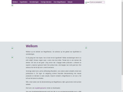 2026 ach adviseur afhandel afneemt begrijpt blik complex contact contactformulier copyright daarom daarvor denk dienst dienstverlen download echt en/of ervor evenen fed financiel gebied gegeven gekoz gerust goed grag hiernaast huis hypotheekadviesgesprek hypothek inlogg kaf kijkt kop kor kunt liever magnifinanc mee mens middel neemt nieuw nodig nooit omtrent opnem over per prima product professional regel rond rss schakelt scheid som sommig telefon tevak tijd uitvergrot vak vergelijkingskaart vermeld verzeker verzekeringsadvies verzekeringsportefuill vind vrag vrijblijv waarom war websit wel welk welkom wet wetgev wilt zak zelfstand zit zomar zorg