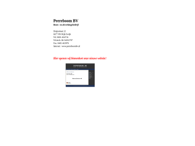 -463976 -464716 -54352797 0481 06 22 6677 afwerkingsbedrijf bouw bv dorpsstrat ewijk fax internet peerebom ph slijk tel tel.mob www.peereboombv.nl