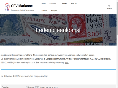 -2203954 030 10.00 12.30 13.00 2026 2027 21 22 25 26 27 29 30 3731 4 aansluit bestuursmededel bijeenkomst bilt blossom central cfv cl colenbergh contact contactgroep copyright culturel dagindel data dunantplein februari frankrijk gehoud gemaakt gepland gevolgd h.f henri hom ii inlogg jaarlijk jaarvergader kennis kop land led ledenbijeenkomst ledencontact lezing lid lunch mak mariann mei mogelijk najar niet-led nieuw november ongever ontwikkeld plat routebeschrijv ruil september shop tel teven themes twee uiteraard uur veiling veren vergadercentrum verkop verzamelar vind vindt voorjar voorzien vrijblijv welkom wit word wordpres zal zaterdag zoek zondag