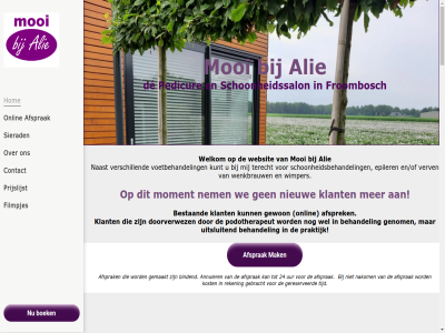 00 0113 0598 2 2008 2017 24 39 65 9108 9619 afsprak afsprek akkerland alie alie-smit@home.nl annuler bedrijfsnam begonn behandel bestaand bindend boek btw contact contactgegeven de dienst doorverwez en/of epiler filmpjes froombosch gebracht gemaakt genom geopend gereserveerd gewijzigd gewon hieran hom hoofdlingenpad id jar klant kost kunt kvk later link mak moment mooi naast nakom nem nieuw nl002152049b10 nuttig onlin onz pedicur pedicurepraktijk podotherapeut pr praktijk praktijkruimt prijslijst reken ruim schoonheidsbehandel schoonheidssalon sierad sind smit terecht tijd toegevoegd twee uitsluit uitzicht uur verschill verv voetbehandel we websit wel welkom wenkbrauw wimper