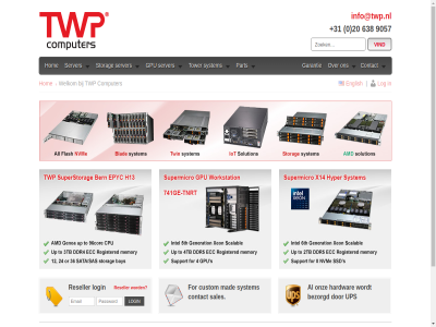 +31 -2025 0 1 1993 20 638 9057 algemen amsterdam b.v bezorgd bv computer contact custom english for garantie gpu hardwar hom info@twp.nl log login mad nl onz part reseller sales server storag supermicro system tower twp ups voorwaard welkom