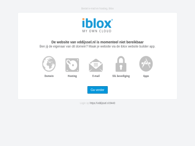 app bereik bestel builder domein e e-mail eigenar ga hosting iblox jij login mail mak momentel vddijssel.nl vddijssel.nl:8443 verder via websit