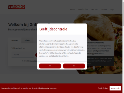 +31 0 00 11.500 1405 16 18 2026 35 4 45 6 6044 693 7b aankop accepter af afgeleverd afhaaltijd afhal aflever alcohol alcoholhoud all artikel aygo baba bekijk best bestel bestell betal bevest bezorg bezorgd bezorgkost bezorgtijd bijv bussum by cadeau contact cookie cookies copyright daarnaast deur dinsdag direct donderdag draai drank eenvoud eig enkel eten facebok foodticket gan gebruik gebruikservar geholp gekoz gemak geniet gewonn grillrom hal hoef hom ht ideal ieder jar jou kan klar klik leeftijdscontrol leeftijdsgebond legitimatie les lever locatie login maakt maaltijd maand maandag mak menu menukaart mogelijk mooi nee officiel onlin ontvang onz ouder person postcod prijz prijzenrad rad reken setting snel spiegelstrat stat strat t.w.v tijd tijdstip toyota uiteraard v.a vanaf vandag veilig verkop verlot vernieuwd vrag vrijdag vul websit welkom wij winkel woensdag zaterdag zin zondag zorg