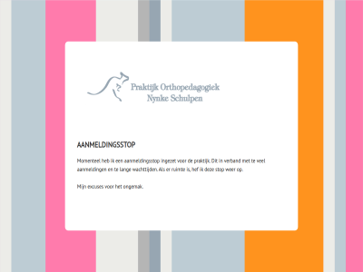 aanmeld aanmeldingsstop excuses hef ingezet lang momentel ongemak praktijk ruimt stop verband wachttijd wer