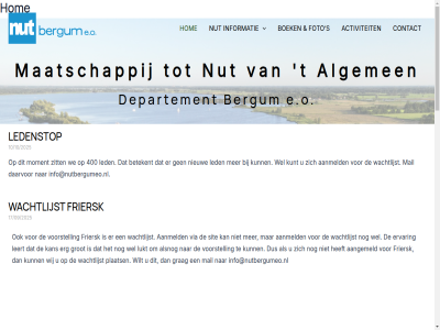 00 1 10/10/2025 17/09/2025 25 31 400 aangemaakt aangemeld aanmeld activiteit adres algemen all alsnog augustus automatisch bedraagt bergum bestur betal betekent bevolk bezig bezoekt bijdrag bloeiend boek bruisend buffet burgum cabaret contact contactinformatie contributie cultur culturel daarnaast daarvor deelnem departement e.o een elk entree erg ervar evenement formulier foto friersk ga geldt genoodzaakt georganiseerd grag gratis grootst grot hom ieder iederen info@nutbergumeo.nl informatie inhoud inslag it jar juli kan kennisverbred klein kunt laagdrempel lag landelijk led ledenstop leert leuk levensbeschouw lez lezing lidmaatschap lidmaatschapskaart loopt los lukt maand maatschappij machtig mail mal maximal meld mog mogelijk moment muziek nederland nem nieuw nut nutled oke oke-pc onz open opgev opnem oudst par pc per person plaats plek politiek programma s sit sommig stat stroming t telefonisch tracht trot twee veren verenigingsjar vergadert verrast verschill verzorg via vol voorstell vrag wachtlijst we websit webtechniek wel wij wilt www.nutalgemeen.nl zev zevenkopp zinvol zit zoal èn