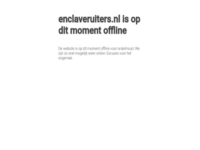 enclaveruiters.nl excuses mogelijk moment offlin onderhoud ongemak onlin snel we websit wer