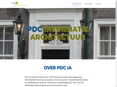 -2026 1 1999 2026 210@pdc.nl 2501 50 activiteit adres afgerond architectur b.v bedrijf beeindigd cb contact den e e-mail eigenzinn expertis grot hag ia ietwat informatie internetbedrijf januari klein leid maatwerkapplicaties mail monitor ontwikkel over pdc per postbus structurer universiteit voortgekom websites zelfstand