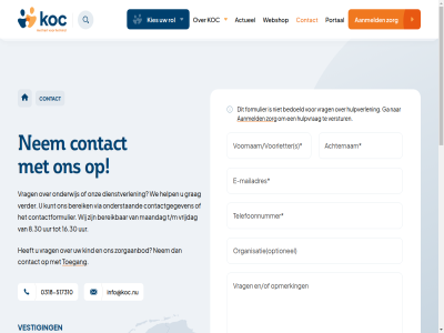 -517310 0318 16.30 2026 8.30 aanmeld achternam actief actueel algemen all ambacht ambtsdrager bedoeld bekijk bereik bijna census contact contactformulier contactgegeven corporat dienstverlen disclaimer doelgroep e e-mailadres ede en/of financiel formulier ga grag hel help hendrik hendrik-ido-ambacht hulpverlen hulpvrag ido info@koc.nu keurmerk kies kind koc kunt locaties maandag mailadres nederland nem onderstaand onderwijs onz opmerk optionel organisatie ouder/verzorger policy portal privacy realisatie recht rol s steun story t/m technisch telefoonnummer toegang twee uur vanuit verder verstur verwijzer vestig via voorbehoud voornaam/voorletter voorwaard vrag vrijdag we webshop werk werkgebied wij zorg zorgaanbod