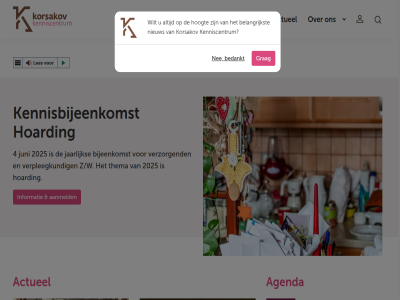 2025 4 aanmeld actueel agenda bedankt belangrijkst bijeenkomst grag hoarding hoogt informatie jaarlijk juni kennisbijeenkomst kenniscentrum korsakov les navigation nee nieuw professional thema verpleegkund verzorg wilt z/w