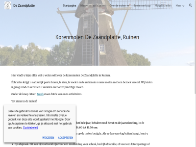 09.30 13.00 14.00 16.30 accepter activiteit afsprak akkoord analyser augustus bedrijf behalv bezig bezoek bijna bijvoorbeeld binnenkom boekenverkop buit cookiebeleid cookies donderdagmiddag echt familie foto fotoreportag ga gebruik gebruikt gedeeld gedur gerust googl grag gratis hangt hel hor huwelijk info@zaandplatte.nl informatie jaarwissel jar juli kerst klik knop kop korenmol krijgt kunt leid lever maand mogelijk mol molenar natur nieuw nooit onz open openingstijd pas prachtig rond rondleid ruik ruin s schol services sit stan startpagina tijd toegang uur vanalles vereert verker vertell verzoek vindt vlag voel weiger wet wij wilt zaandplat zaterdagocht zien zondag