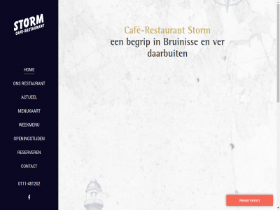 -481262 0111 actueel begrip bruinis caf cafe-restaurant contact daarbuit eten geschiedenis hom menukaart openingstijd reserver restaurant storm ver weekmenu
