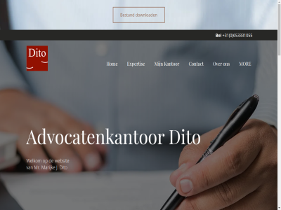 +31 0 1251 1984 2001 356241785 41 653331055 advocat advocatenkantor arbeidsrecht bel bestand bestat contact dito download e expertis hom info j kantor lar marijk marijke@ditoadvocaat.nl mediation melkweg mor mr ondernemingsrecht pp sind specialist websit welkom xpertis