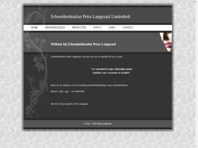 +31 2011 2026 646467889 aandacht afsprak app behandel contact dukenburg foto gezichtsbehandel groet hand heerlijk hom kwaliteit langezal liev lindenholt link mak mobiel oas petra product relaxt rust s schoonheid schoonheidssalon schoonheidsspecialist vakkund verwenn wacht welkom what