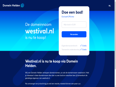 0 2026 21 all binn binnenkort bod btw doe domein domeinnam eigenar eigendomsoverdracht exclusief gelukk gratis held interes jij kop krijg meestal misschien nl ondersteun ontvangst par reactie recht snel transactie uur verkop verzend via voorbehoud westival.nl wij