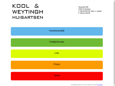 -53 035 190 2011 26f 3755 95 all by cc csr eemnes f huisarts huisartsenpraktijk kol link powered praktijkinformatie privacy recht spoed torenzicht voorbehoud webdesign weytingh