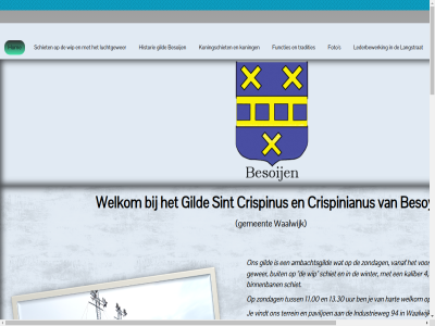 11.00 13.30 2021 22 4 5 94 aanleid aanvang achter adres agenda algemen all ambachtsgild bedrijf belangstell bent bereik besoij besoy biljart binnenban buit competitie contact crispinianus crispinus e e-mail foto functies gegev gemeent geschiedenis geslot gewer gild hart hiet historie hom industrieweg info@gildebesoijen.nl informatie kaliber kennis koning koningschiet koningszilver kun langstrat led lederbewerk linkerzijd lop luchtgeweerschiet luchtgewer mail mak mm/.177 nem netherland onz opmerk pagina partijtj patroonheil paviljoen plastica plat poort poortj praatj recht s sc schiet sint st stat stur telefoonnummer terrein tradities tuss uitleg uur vanaf verder via vindt vooraf voorbehoud voorjar voorkom vrag waalwijk websit welkom wij winter wip zondag