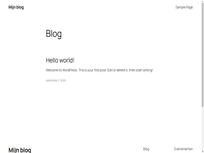 2026 3 auteur blog delet edit evenement faq first fiv ga gewon hello inhoud it ontworp or pag patron post s sampl september start thema then this to twenty twenty-fiv websit welcom winkel wordpres world writing your