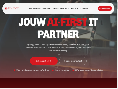 +31 00 160 200 2026 2288 25 319 50 6 70 actief ai ai-first ai-gedrev ai-oploss algemen ander bedrijf bedrijv beher branches caribbean cases consultancy consultant contact contactgegeven cookies copyright corporat data dienst digital doet ers ervar event faq first gedrev gesprek gk groter h hoofdkantor info@qualogy.com information innovatie it it-bedrijv it-consultancy it-professional it-specialist jar java jouw jullie kennissessies kleiweg lang maakt maatwerk medewerker mendix mkb nederland netherland offshor onz oploss oracl outsourc over partner plan privacybeleid productontwikkel professional project quality qualogy rad rijswijk sector softwar softwareontwikkel specialist tariev team technologieen technology the tuss vast veelgesteld verschil vertrouw voorwaard vrag we welk werft werk z z-h zoekt zzp