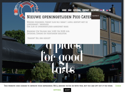 1 14.00 20.00 aangepast accept april assum bar bel broodjes but can cater contact cookie cookies experienc feestdag gerust geslot gestopt hom if improv ll lunchkaart maandag nieuw nl ok openingstijd opt opt-out out personel pico picobar re setting sluit t/m tekort this to uses uur vacatur vanaf vrag vrijdag we websit wegen wij wish with x you your zaterdag zondag