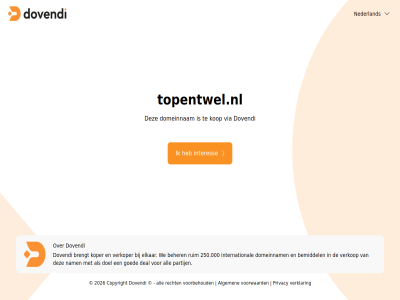 2026 250.000 algemen all beher bemiddel brengt copyright deal doel domeinnam dovendi elkar goed interes international kop koper nam nederland partij privacy recht ruim topentwel.nl verklar verkop verkoper via voorbehoud voorwaard we