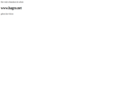 b.v binnenkort gehost internetdienst solcon vindt websit www.hagro.net