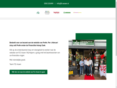-203499 0592 1 2024 ass beantwoord bedankt bezoek contact doorgeleid februari financiel fiz fiz-ass gan gerust gesprek grag groet help info@fiz-assen.nl inlop klik knop kom lang onderstaand opnem per prefin prefin.nl team valt verder vrag vriendelijk vrijblijv websit wij zak