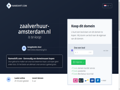 2004 2025 2288aa 29 6 88910652 aangebod aankoopprijs advertis allemal assistentie b.v best betaalt betal bezit binn bod breng btw btw-factur buy commissie currency dienst doe domainexpert domein domeineigendom domeinnam duurt e e-mail eenvoud eigenar enig enkel ervor escrowservic eur excl extra factur gat gbp gebruik gehel gekocht geld geled gemak gratis hoelang jullie kop koper kost krijgt kunt kvk laatst languag levert loopt mail mak menu minut mocht mogelijk nameshift.com nb nederland nl nl864820458b01 now nva onlin onverhoopt onz open overdracht overdrag overeengekom prijs reken rijswijk risico servic sinc snel steenplaetsstrat stur terug transfer uiteraard usd uur veelgesteld veilig verhuiz verkoper via volgend voordat vrag werk wij zaalverhuur-amsterdam.nl zorg