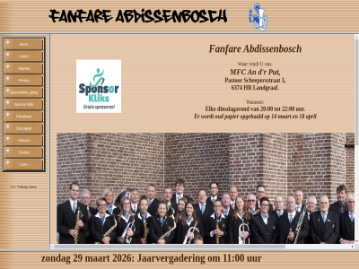 00 11 2026 29 3 6374 abdissenbosch agenda an contact d f11 fanfar fotoalbum historie hom hr jaarvergader klik landgraf led link maart mfc oud papier pastor privacy put r scheepersstrat scherm sponsor sponsorklik uitleg uur vindt volled wanner war zondag