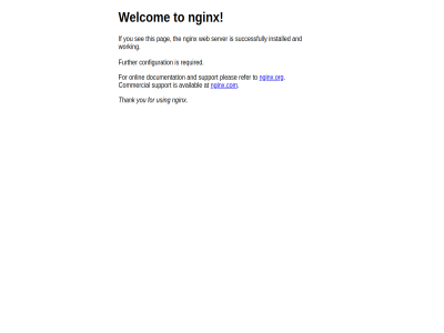 and at availabl commercial configuration documentation for further nginx nginx.com nginx.org onlin pleas refer required support thank to using welcom you