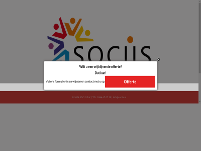 contact formulier info@sociis.nl nem offert sociis vrijblijv vul wij wilt