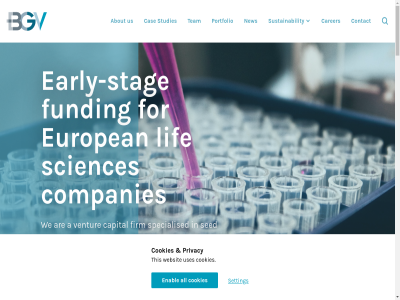 +31 -35 00 1411 2 30 35 699 a about accelerat act adopt all analyst and approach are as at attractiv becom bgv biogeneration biotech build busines can capital carer cas closely companies comprises contact cookies current dc develop development disruptiv diver early early-stag enabl entir entrepreneur european expert expertis firm for from funding gained generally get gooimer guid hand hands-on happen high includes industry innovativ investment investor its know knowledg larg latest lead learn leverag leverages lif mad management medical mor naard ned netherland network new newsletter on operational opportunities our pharma portfolio privacy proces product rang read releases relevant research review s scienc sciences sector sector-relevant sed setting show solution specialised stag studies subscrib sustainability team that the their this throughout to transaction transform truly universities unmet up us uses ventur ventures we websit what with within work working