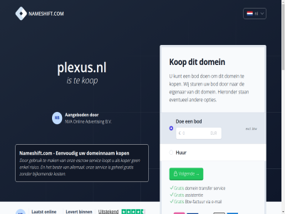 2 2004 2026 2288aa 24 6 88910652 aangebod aankoopprijs accepteert advertis allemal assistentie aud b.v bedraagt benodigd bent best betaalmethod betaalt bezit bijkom binn bod breng btw btw-factur cad chf commissie currency czk dag dienst direct direct-kop dkk doe domainexpert domein domeineigendom domeinnam doorlooptijd duurt e e-mail eenvoud eigenar enig enkel escrow eur eventueel excl extra factur gat gbp gebeurt gebruik gegeven gehel geinteresseerd geled gemiddeld gratis hieronder hkd hoelang huf hur jpy jullie kop koper kost kunt kvk laatst languag levert loopt mail mak menu mogelijk nameshift.com nauw nb nederland nl nl864820458b01 nok nva nzd onlin onz open opties overdracht overdrag overeengekom plexus.nl pln prijs reken rijswijk risico ron sam sek servic sgd sinc slecht snel stan steenplaetsstrat stur transfer uiteraard usd uur veelgesteld veilig verkoper verkrijg via volgend voordat vrag welk werk wij wilt zar zodat zorg