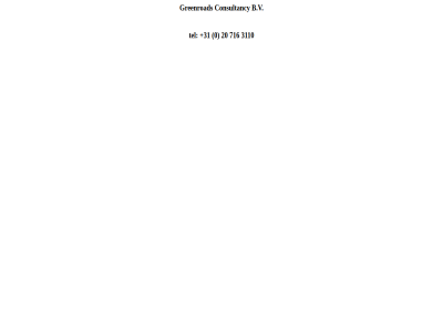 +31 0 20 3110 716 b.v consultancy greenroad tel